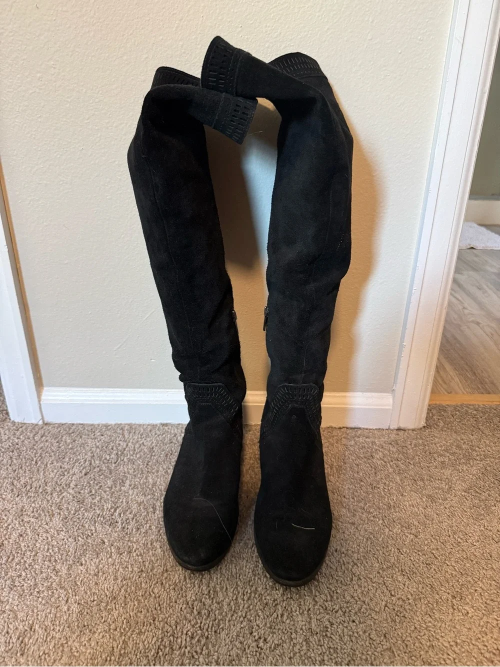 Vince Camuto Black Over-the-Knee Suede Boots